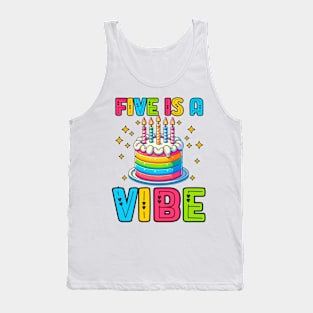 Five Is A Vibe - Boys Girls 5th Birthday Tank Top